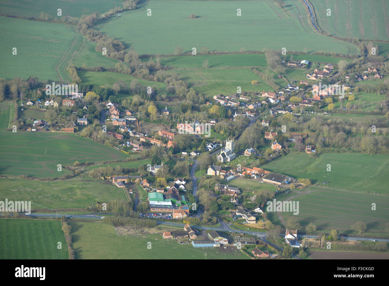 Luftaufnahme des Aslackby, Lincolnshire Stockfoto