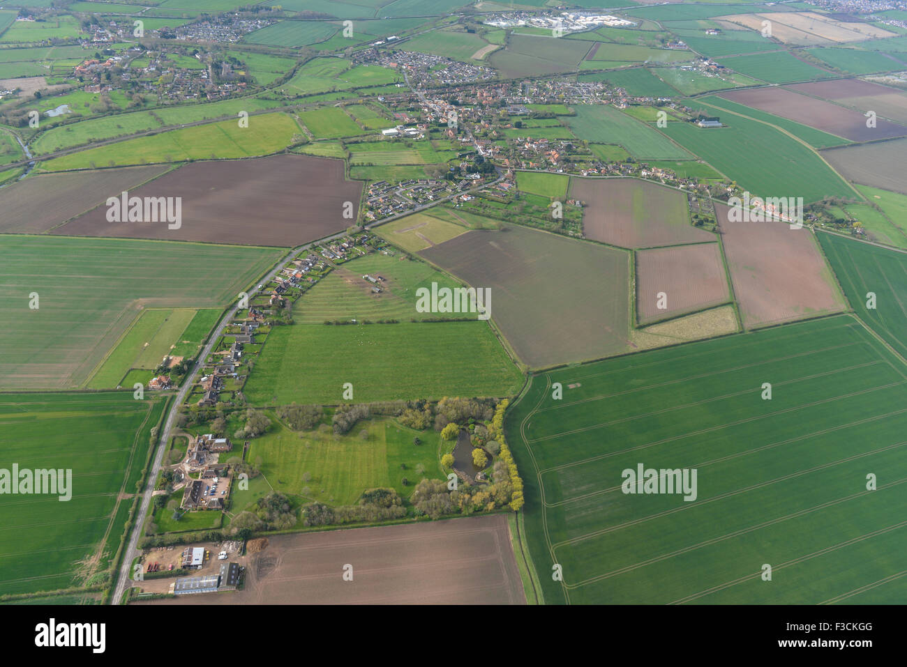 Luftbild der Aslockton, Nottinghamshire Stockfoto