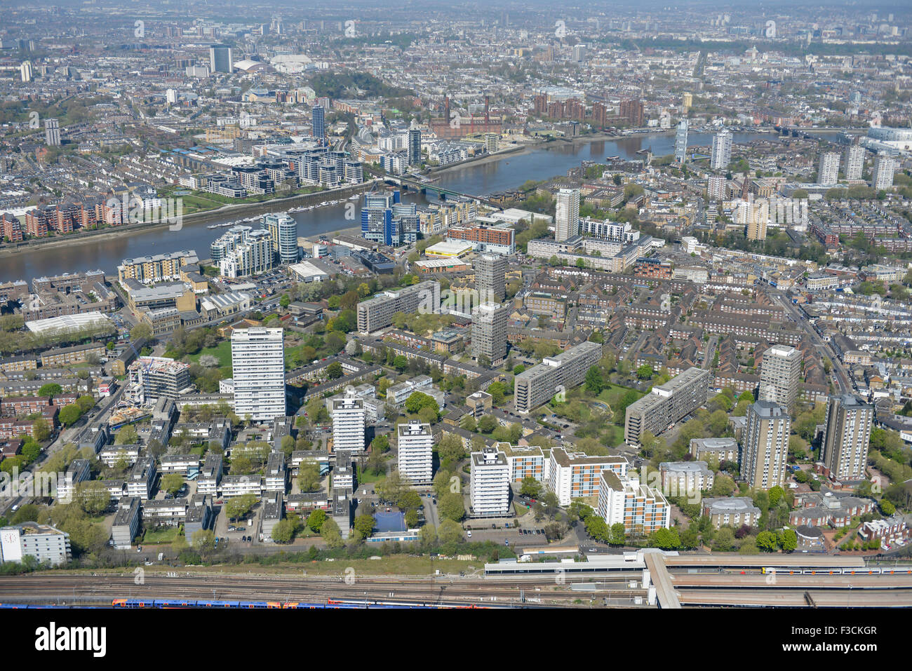 Luftaufnahme von Winstanley Rat Estate, Battersea Stockfoto