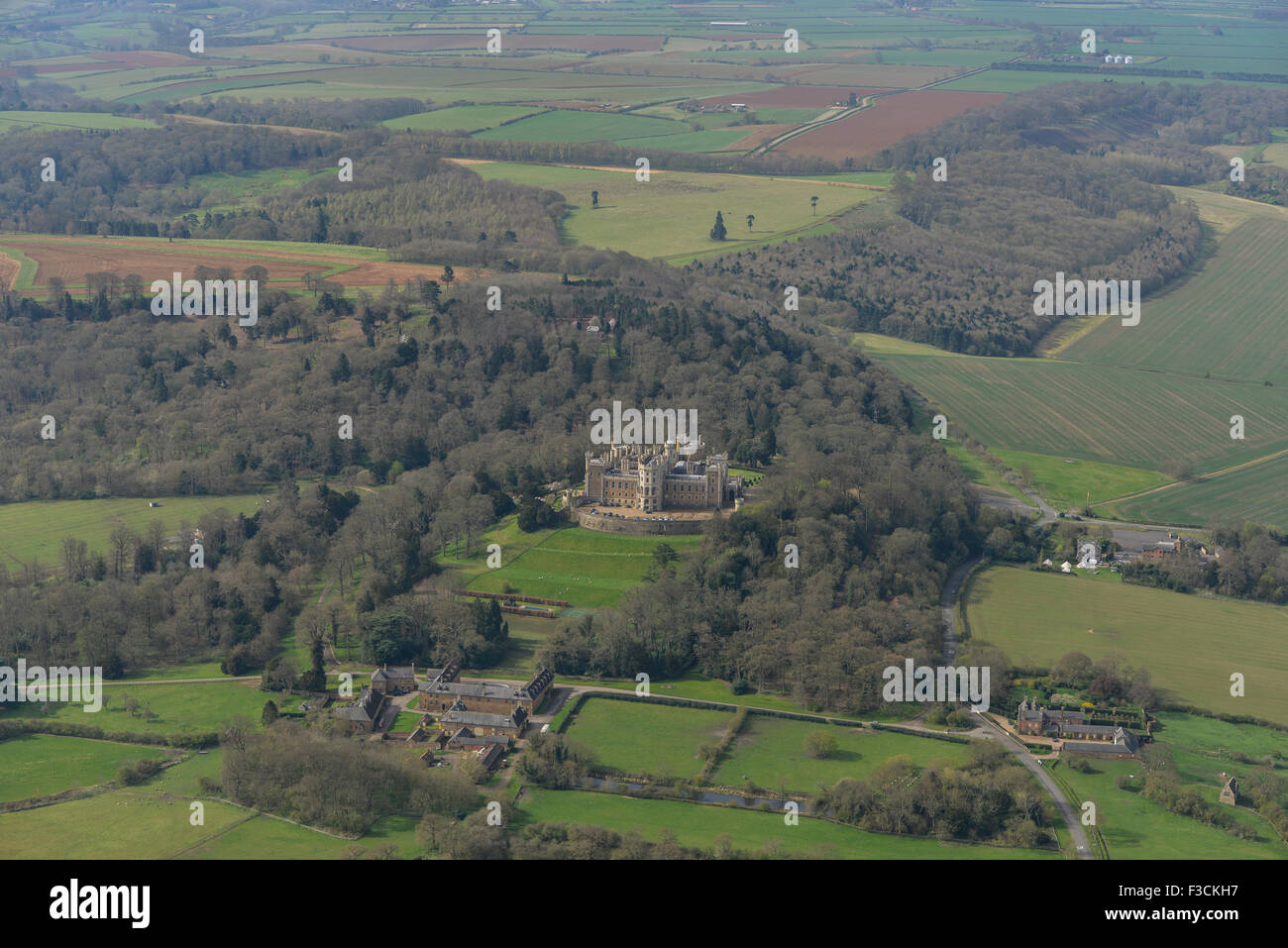 Luftaufnahme des Belvoir Castle, Leicestershire Stockfoto