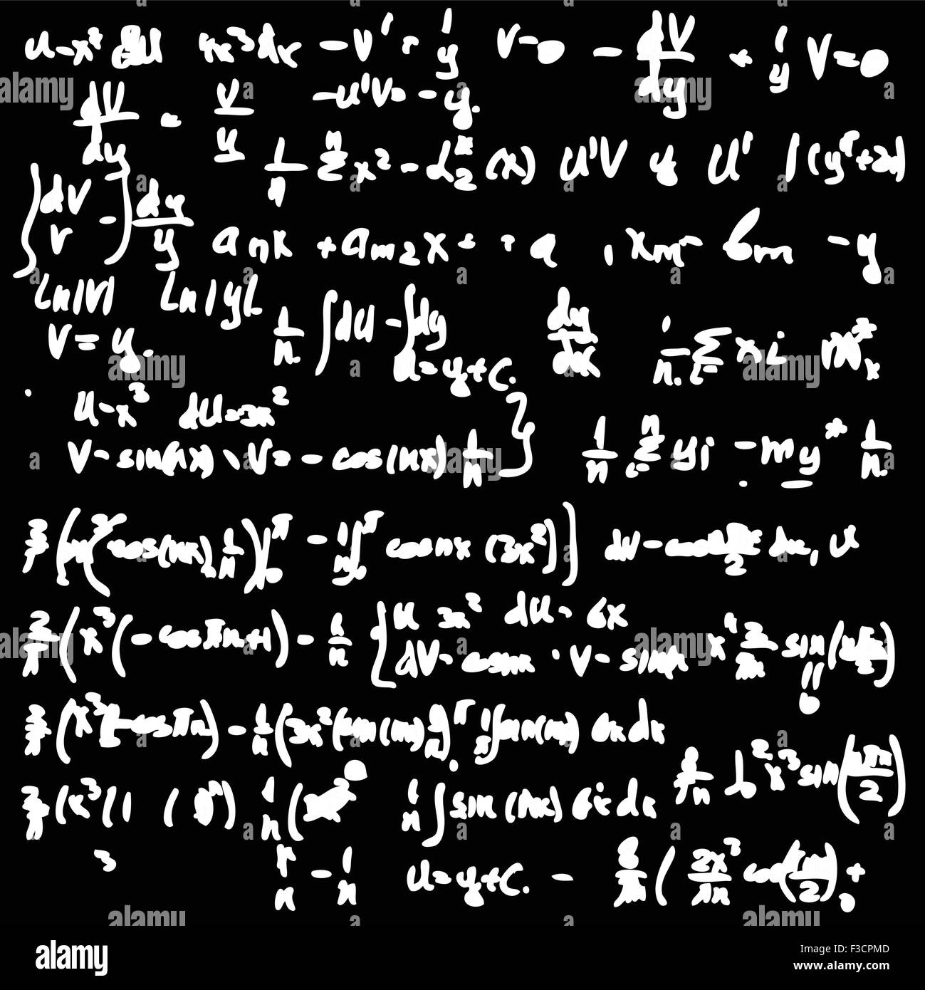 Tafel mit einer mathematischen Berechnung. Nahtloser Vektor Wallpaper. Stock Vektor