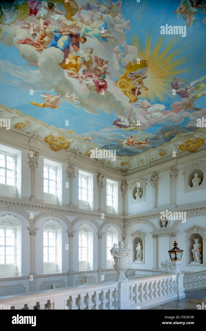 Österreich, Niederösterreich, Krems, Stift Göttweig sterben Kaiserstiege Erhebt Sich Über Drei Geschoße Und Wurde 1739 von Paul Tro Stockfoto