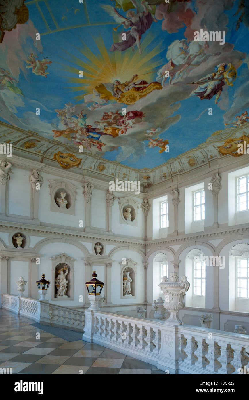 Österreich, Niederösterreich, Krems, Stift Göttweig sterben Kaiserstiege Erhebt Sich Über Drei Geschoße Und Wurde 1739 von Paul Tro Stockfoto