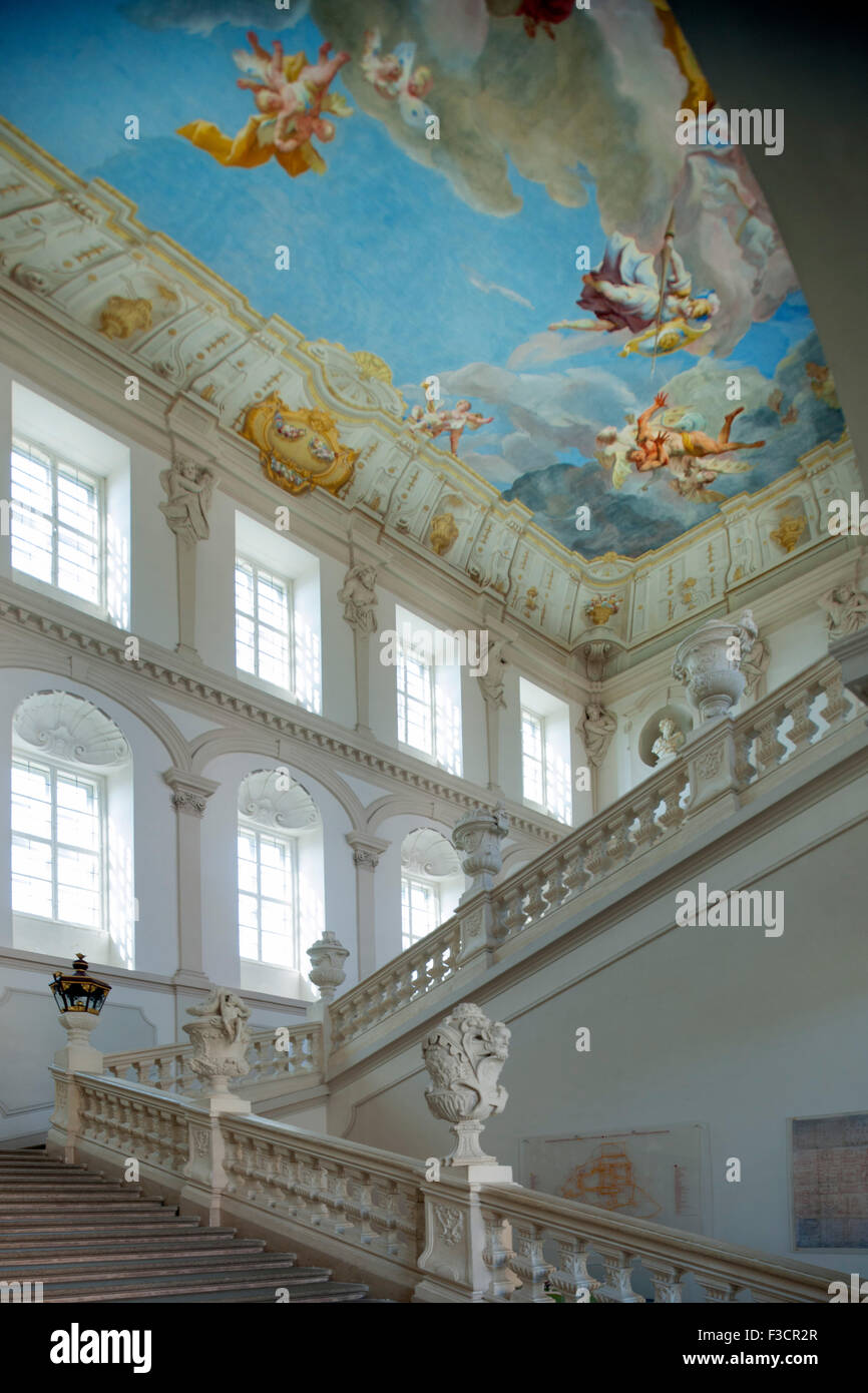 Österreich, Niederösterreich, Krems, Stift Göttweig sterben Kaiserstiege Erhebt Sich Über Drei Geschoße Und Wurde 1739 von Paul Tro Stockfoto