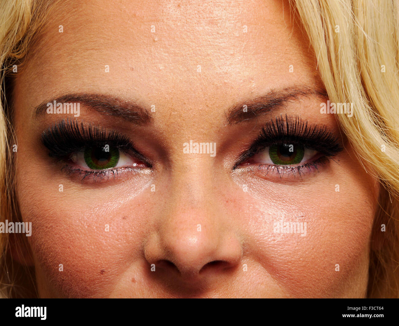 Eine Nahaufnahme Bild eines Womans Augen. Stockfoto