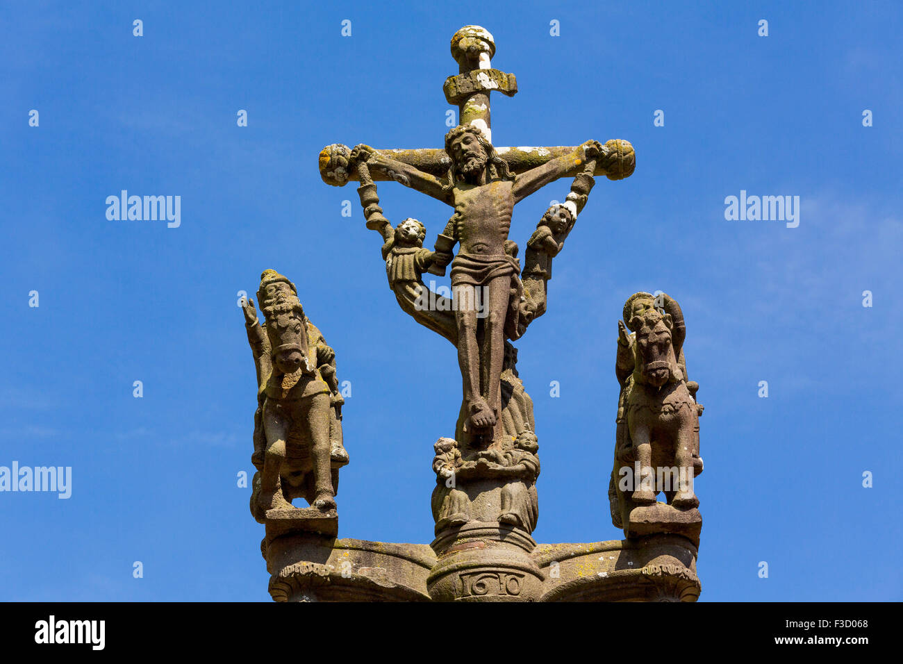 Golgatha Kirche Notre-Dame und Saint-Thegonnec Weg von St James Finistere französische Bretagne Frankreich Europa Stockfoto