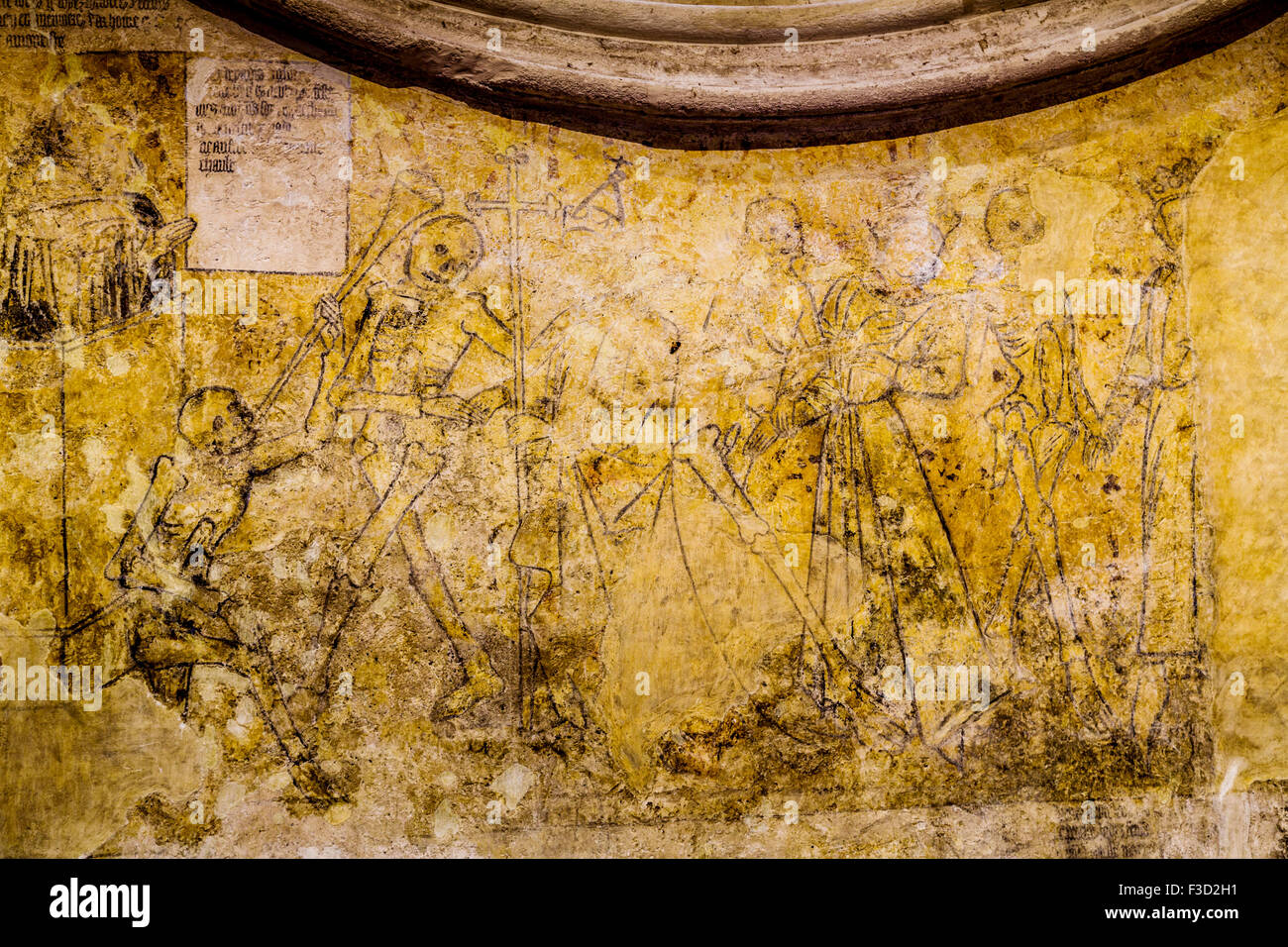 Kirche Fresken Darstellung der Hölle Kernascleden Morbihan französische Bretagne Frankreich Europa Stockfoto