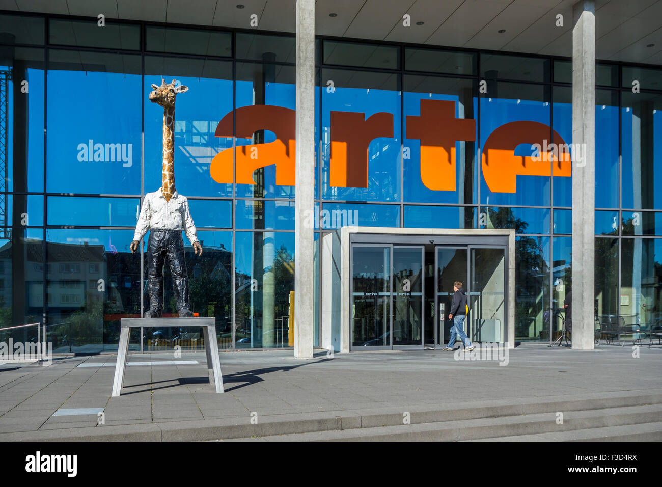 Eingang des The Arte Gebäude, Deutsch-französische Fernsehsender und europäischen Kanal in Straßburg, Frankreich Stockfoto