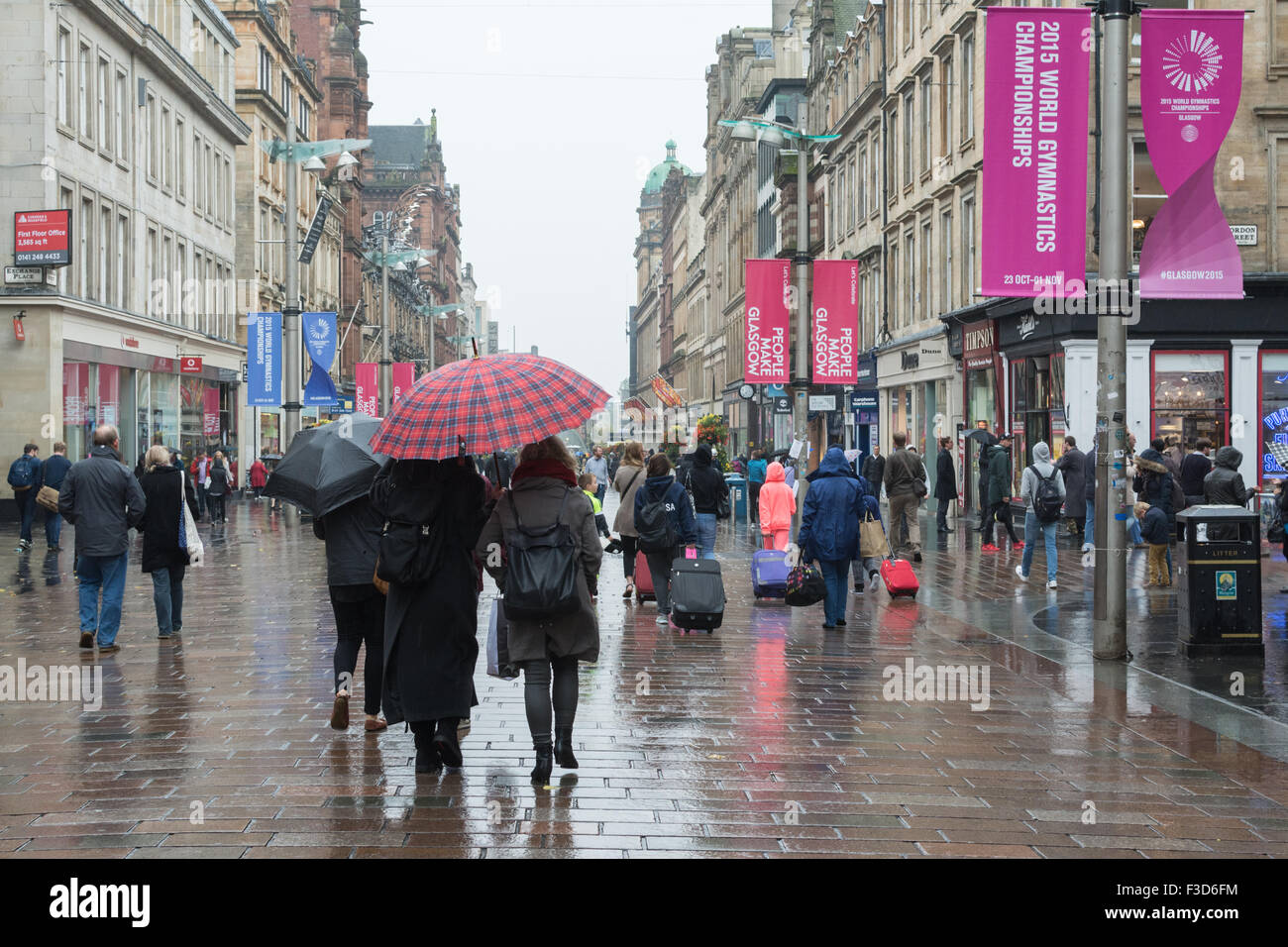 Glasgow im Regen Stockfoto