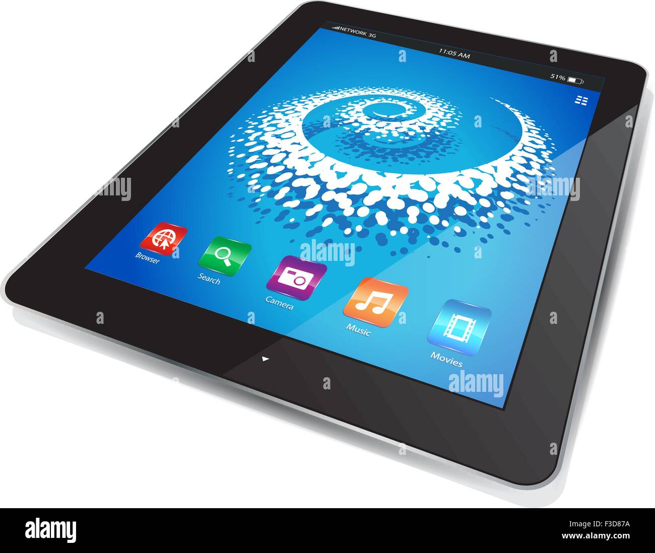 Vektor, Tablet, Web, Internet, Gadgets, App, Spirale Stock Vektor