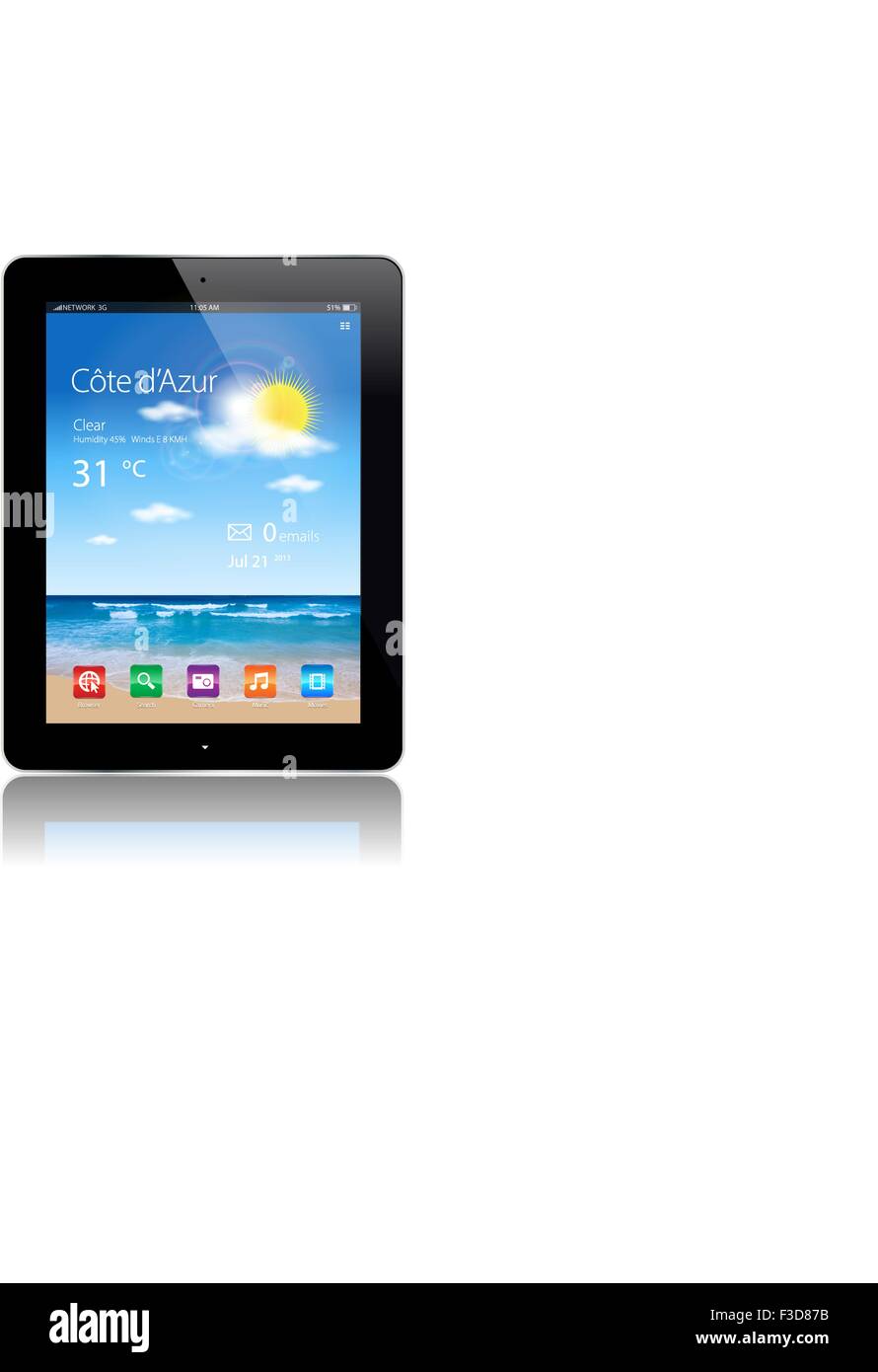 Vektor, Tablet, Web, Internet, Gadgets, App Stock Vektor