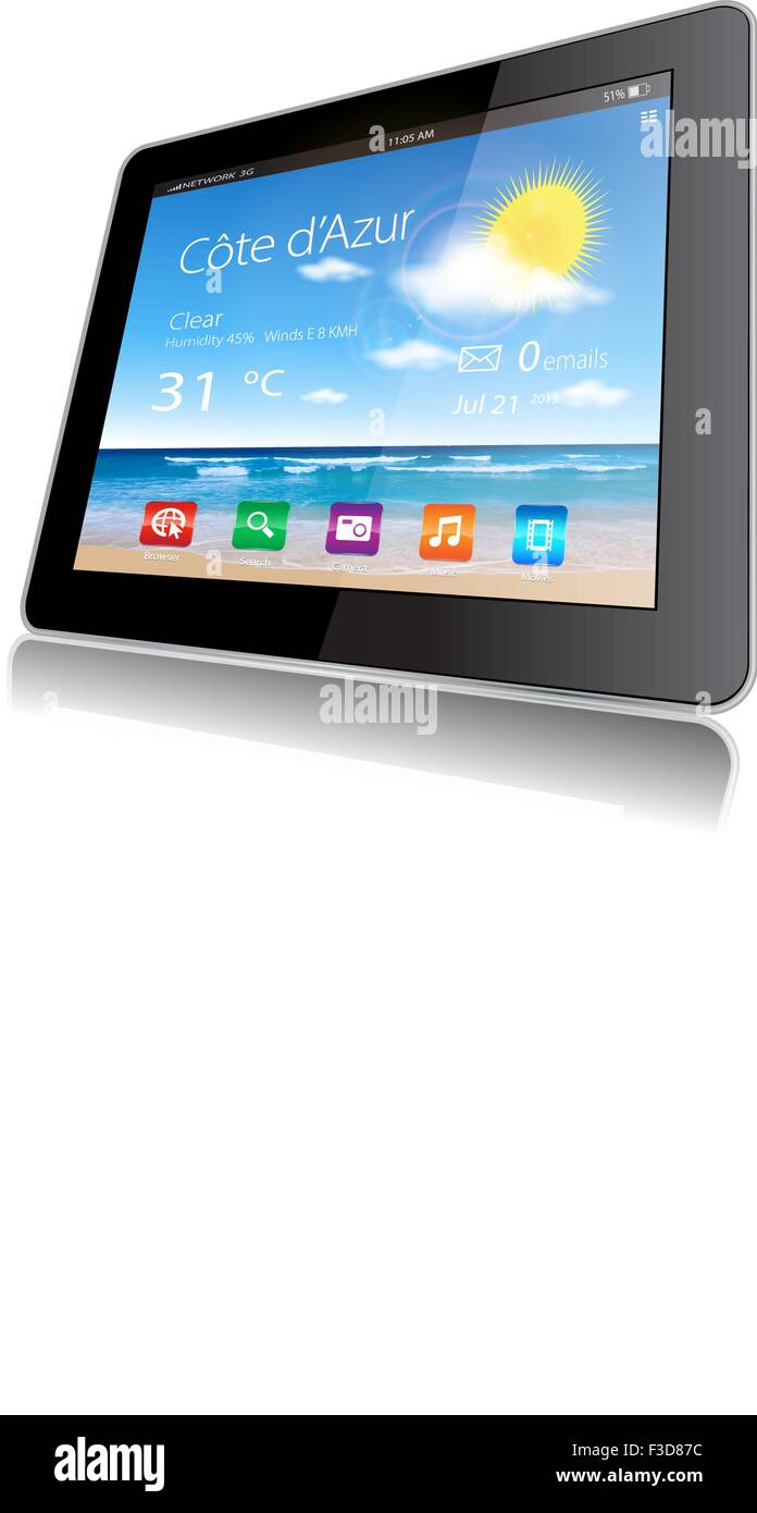 Vektor, Tablet, Web, Internet, Gadgets, App Stock Vektor