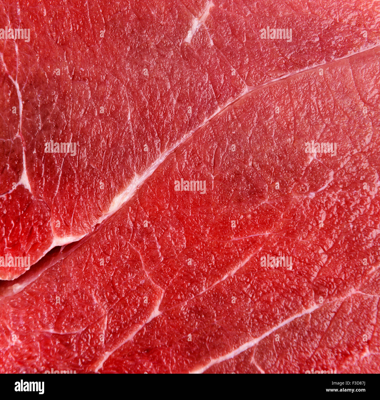 Rohes Rindfleisch rote Fleischkonsistenz Makro oder Hintergrund Stockfoto