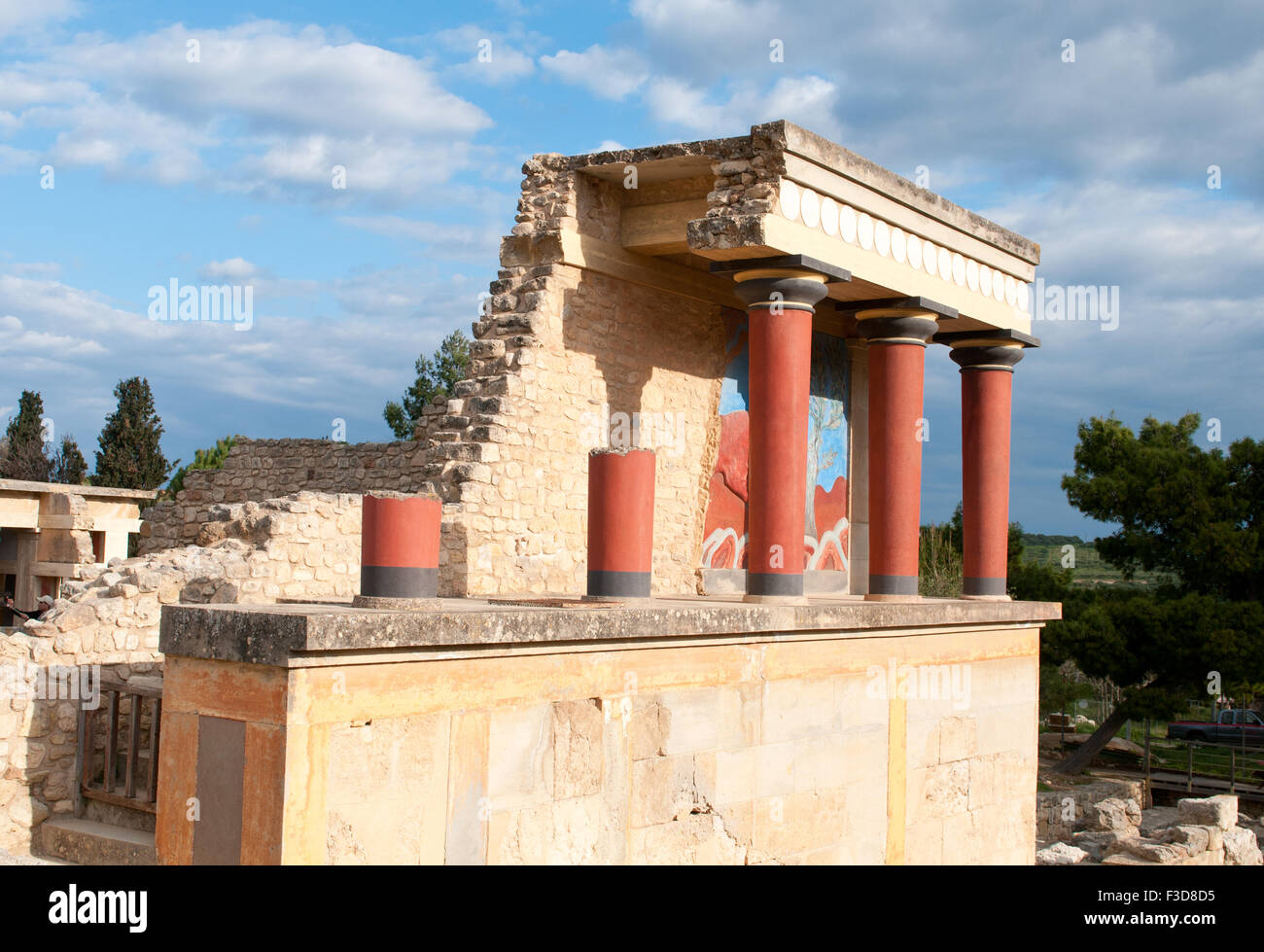 Berühmten Knossos archäologische Denkmal in der Stadt Heraklion, Kreta in Griechenland Stockfoto