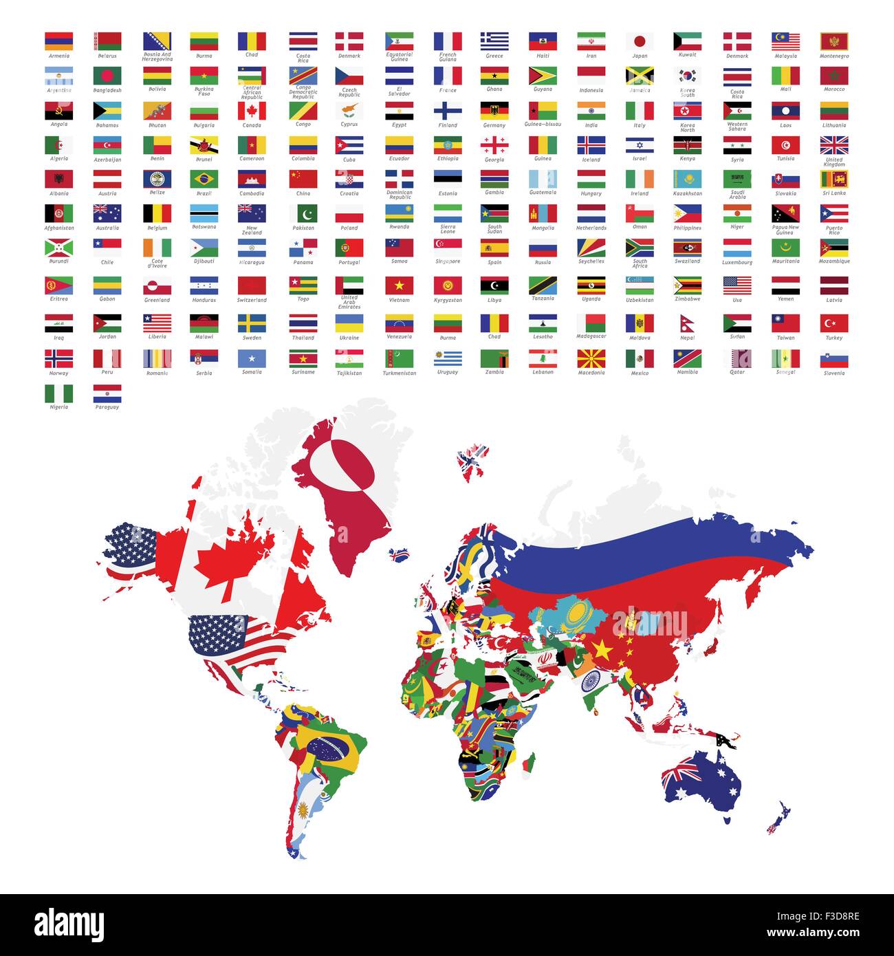 Alle Flaggen der Welt Stock Vektor