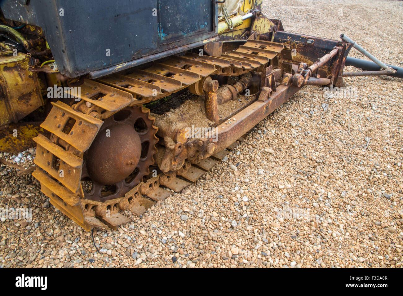 Caterpillar Track, kontinuierliche Track oder Tank treten auf altes Fahrzeug. Stockfoto