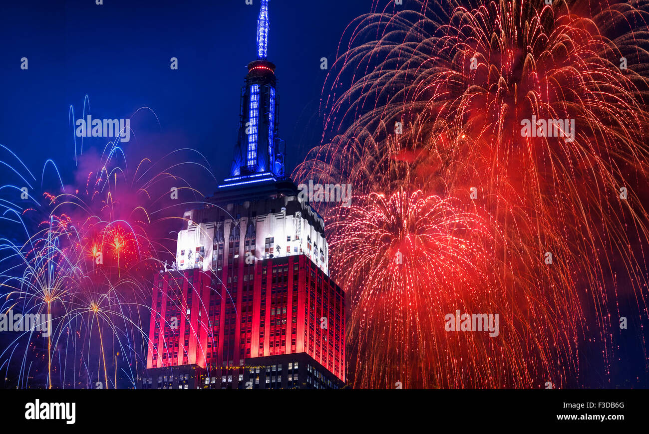 Independence Day Feier mit Feuerwerk Stockfoto