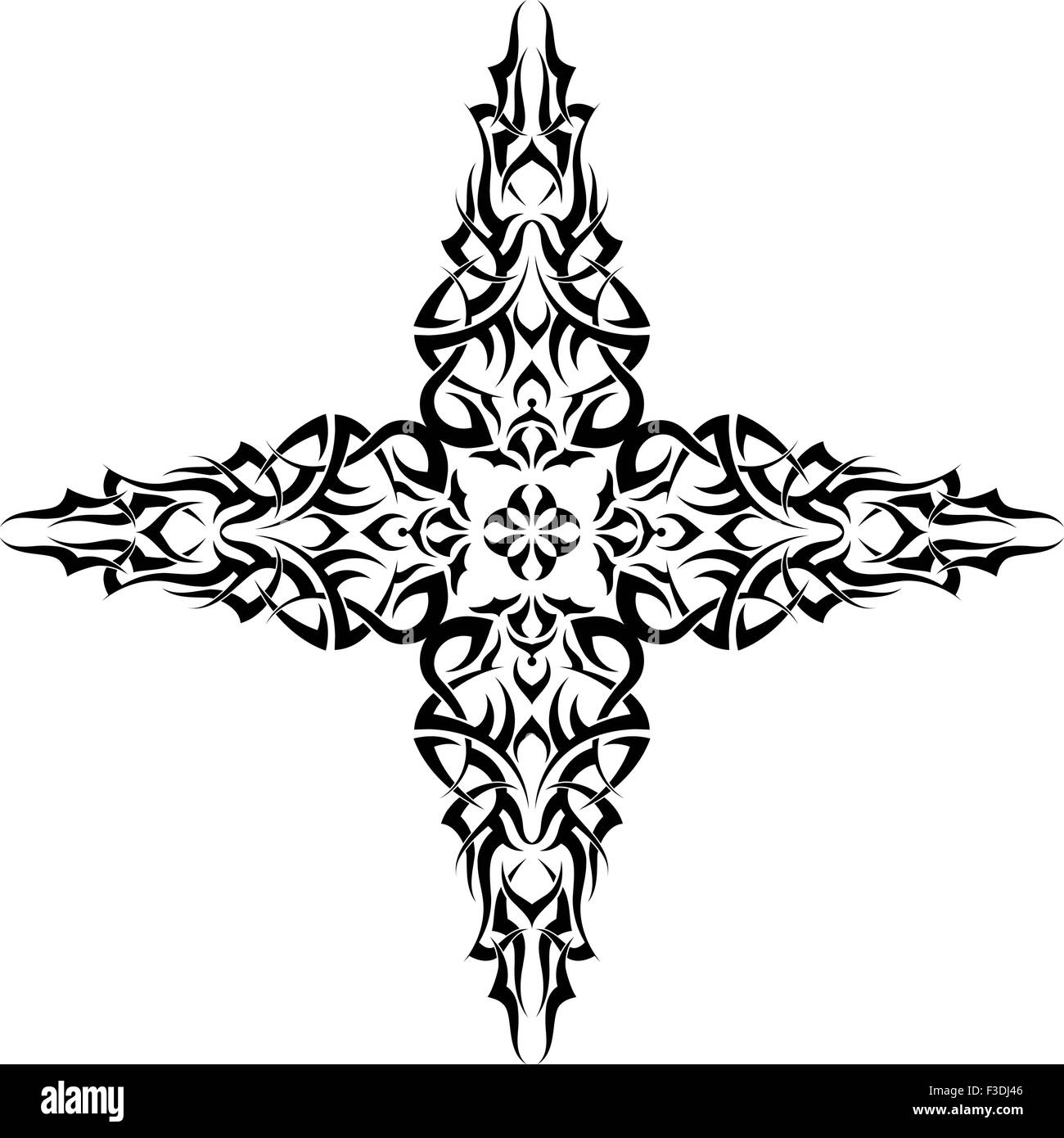 Tattoo-Christian Cross-Vektorgrafiken Stock Vektor