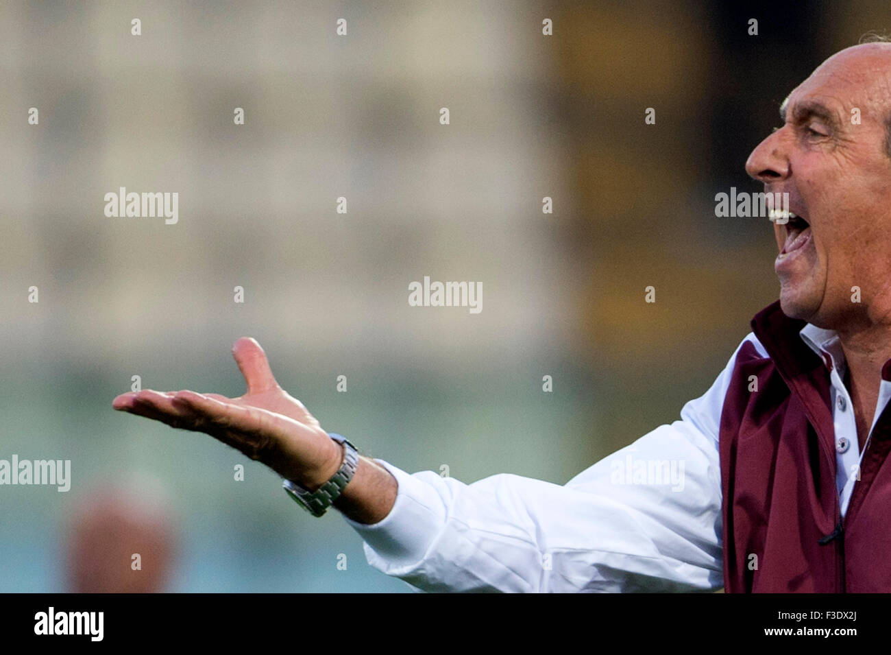 Modena, Italien. 3. Oktober 2015. Giampiero Ventura (Torino) / Fußball: Italienische "Serie A" match zwischen Carpi FC 2: 1-Torino FC im Stadio Alberto Braglia, in Modena, Italien. © Maurizio Borsari/AFLO/Alamy Live-Nachrichten Stockfoto