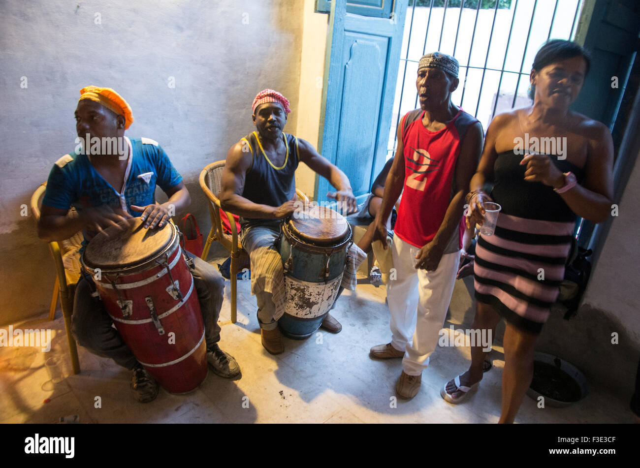 Musikern in Trinidad, eine Stadt im Zentrum von Kuba befindet sich in der Provinz Sancti Spiritus. Stockfoto