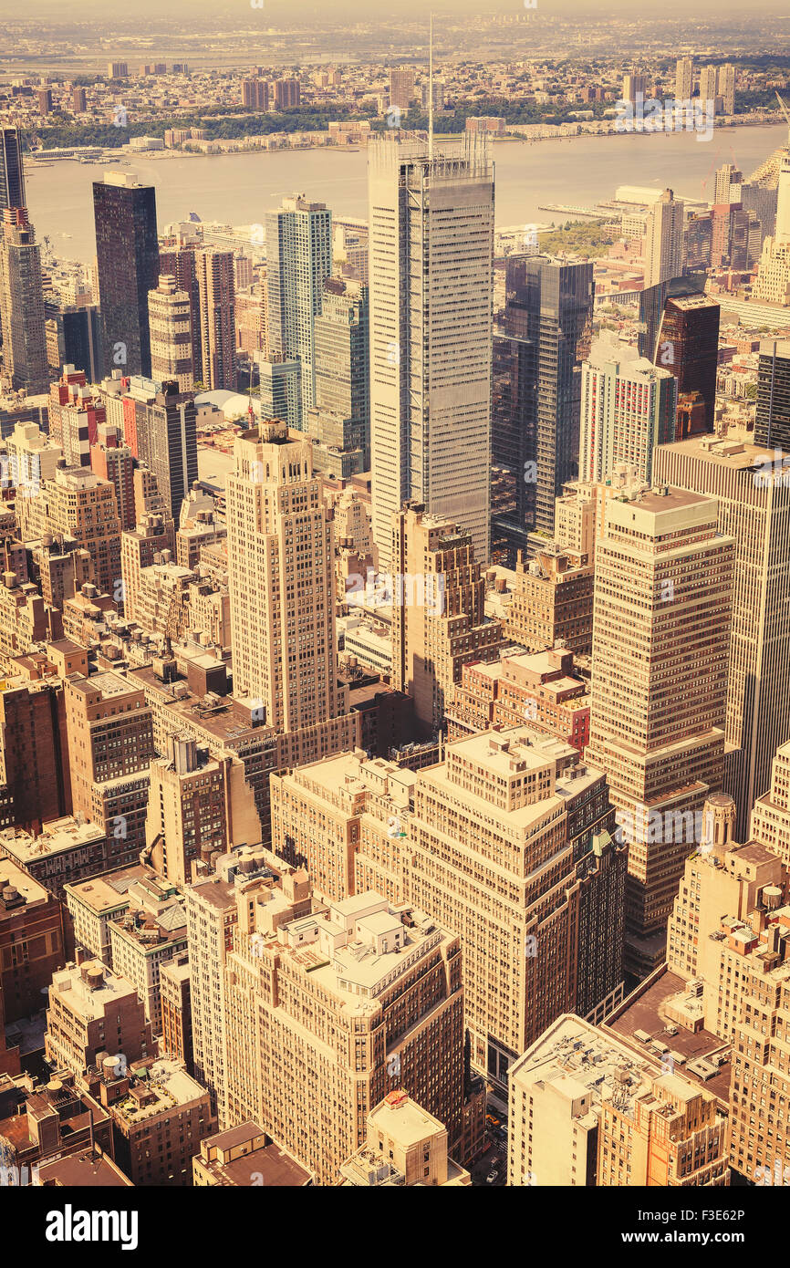 Retro-alte Film Stil Blick auf Manhattan, New York, USA. Stockfoto