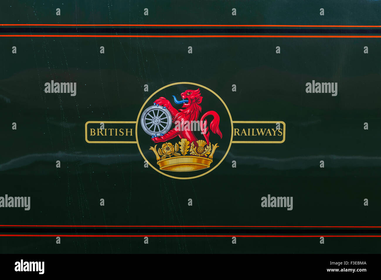 Tenderside British Railways Totem auf 34027 "Taw-Tal" Stockfoto