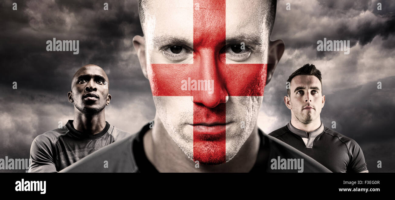 Zusammengesetztes Bild des englischen Rugby-Spieler Stockfoto