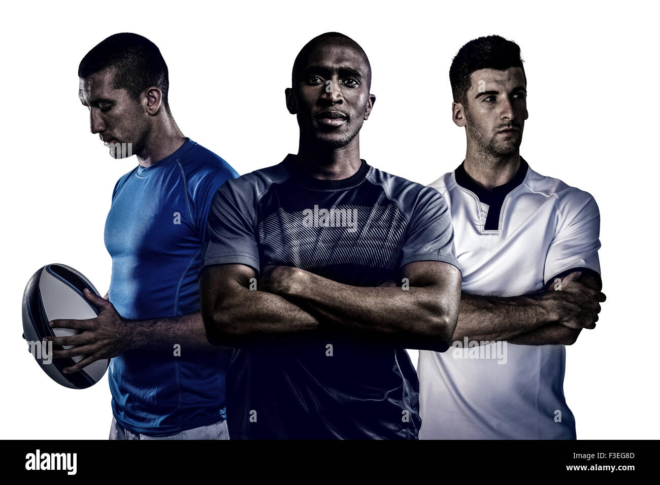 Gruppe von harten Rugby-Spieler Stockfoto