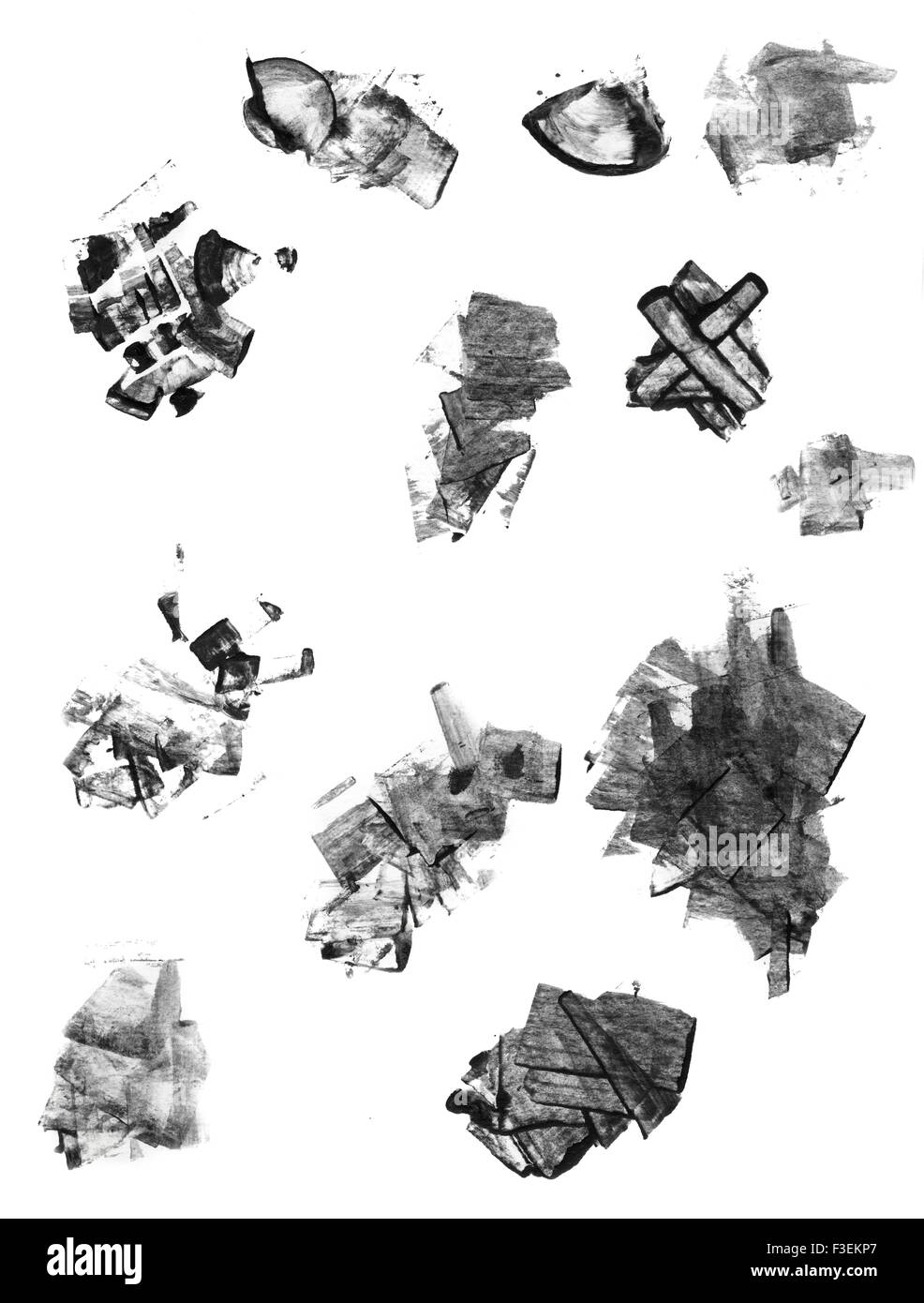 Satz von Grunge texturiert abstrakte Tinte Elemente Stockfoto