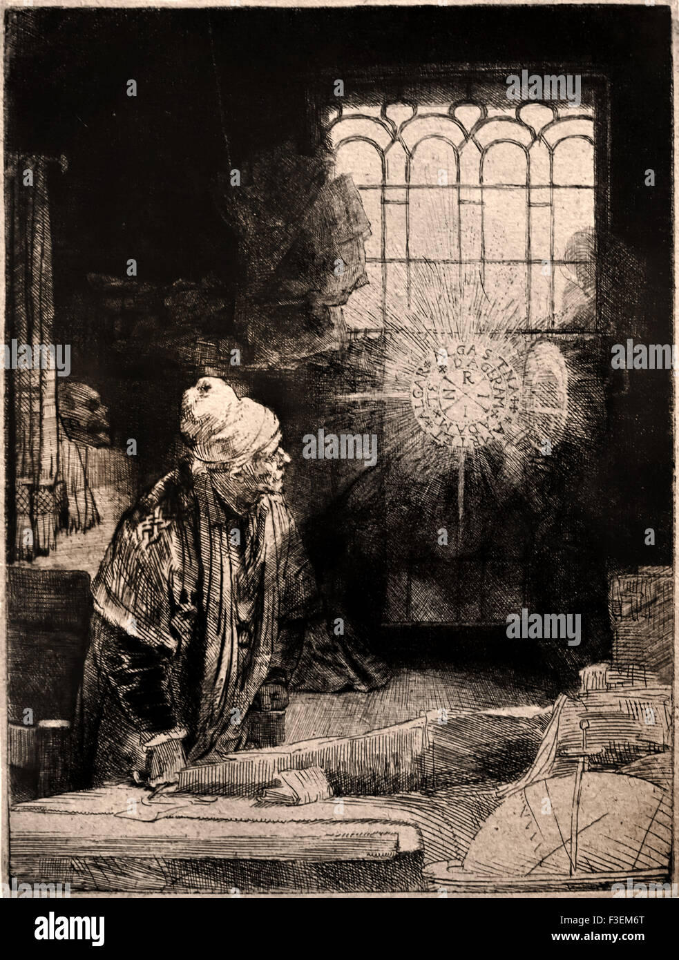 Ein Gelehrter in seiner Studie (Dr. Faust) 1652 Rembrandt Harmenszoon