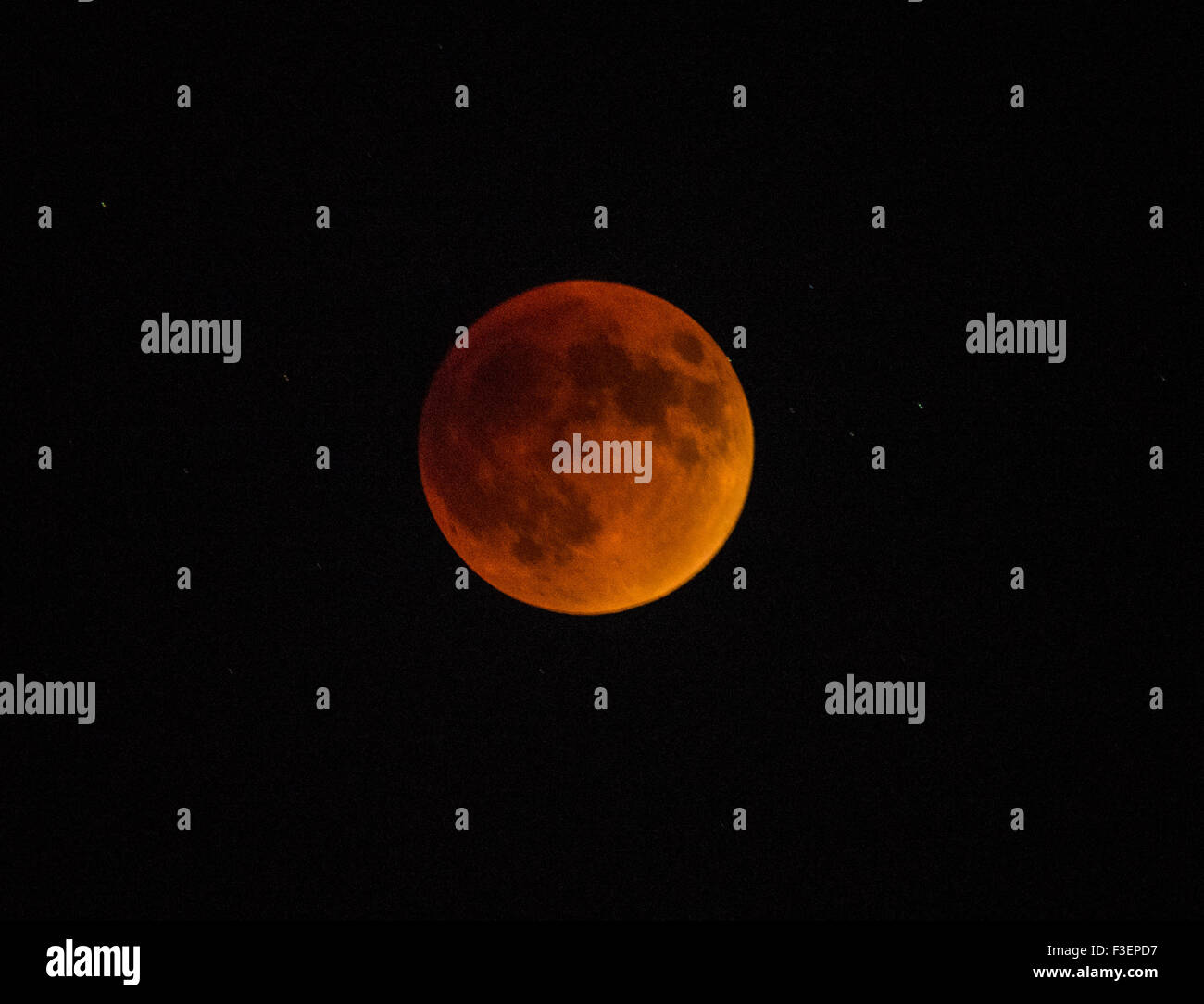 Lunar Eclipse von Blut Full Moon rising in Boise, Idaho, USA Stockfoto