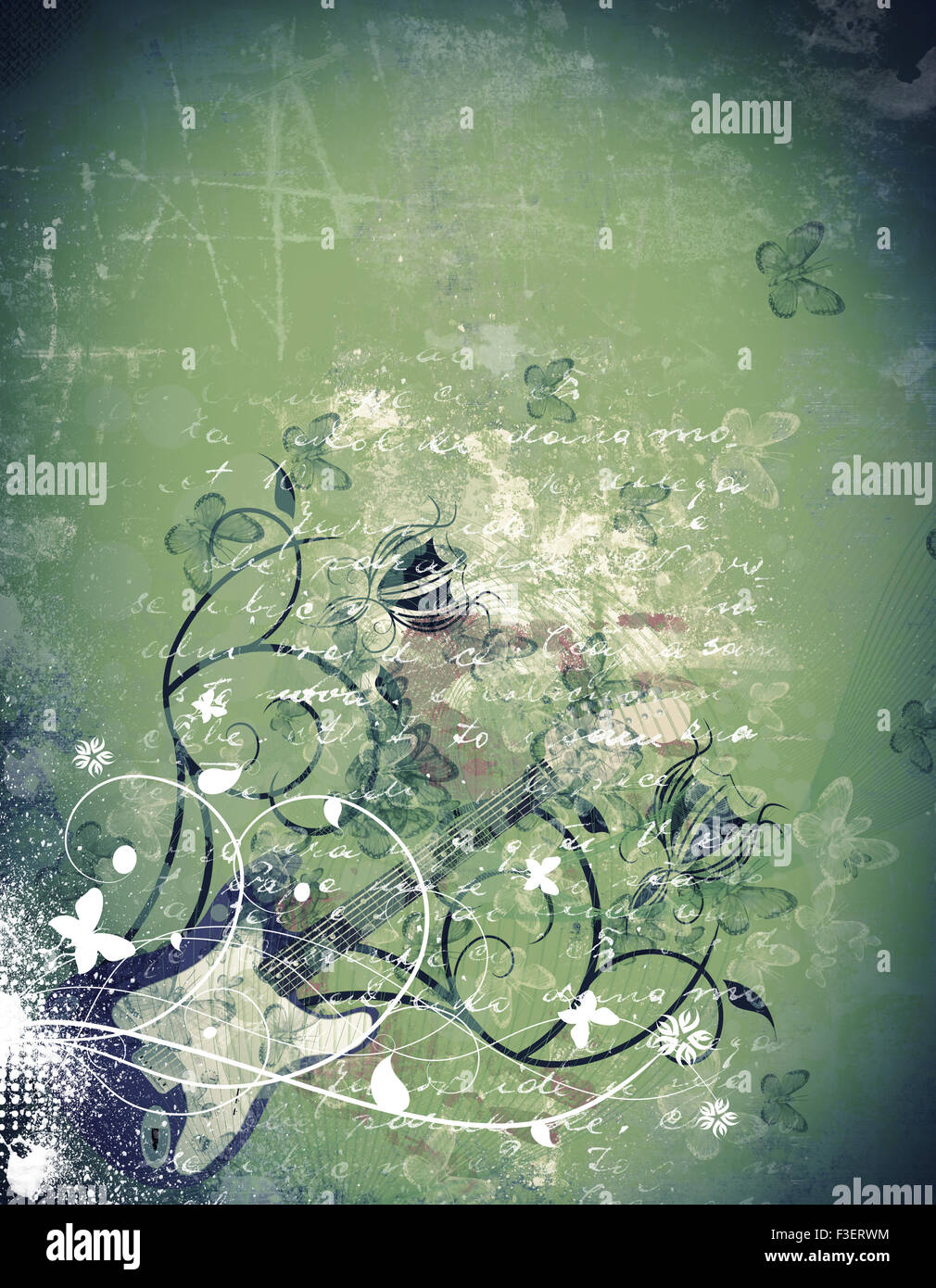 Grunge-abstrakte strukturierte Musik-collage Stockfoto