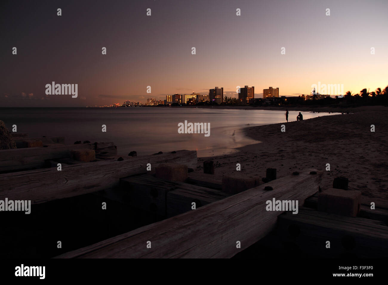 Abendlicher Blick von Pompano Beach in South Florida Stockfoto