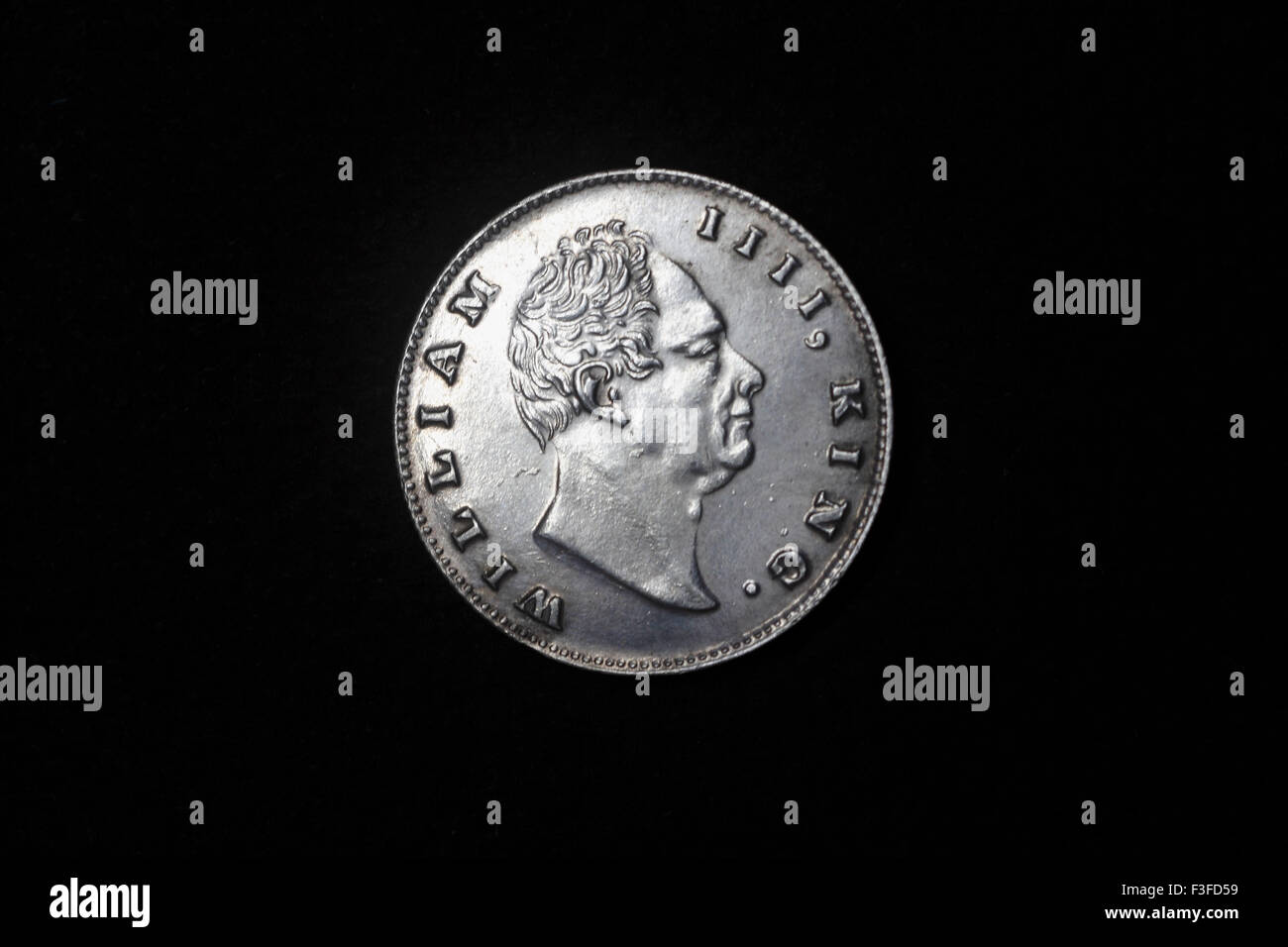 Münzprägung; Britisch-Indien Münzprägung; William IIII King auf Münze Stockfoto