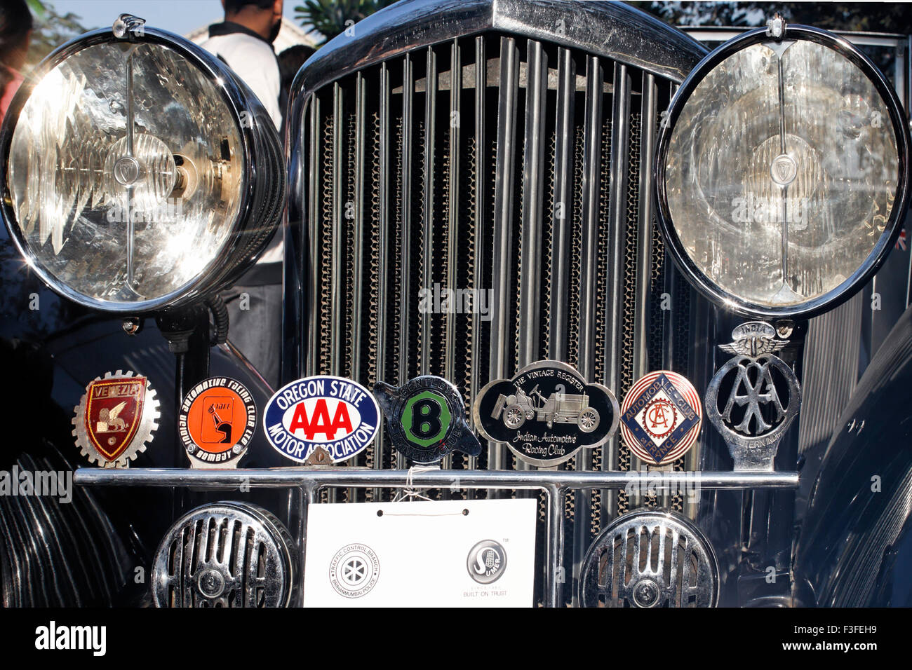 Scheinwerfer für Oldtimer Bentley Stockfoto