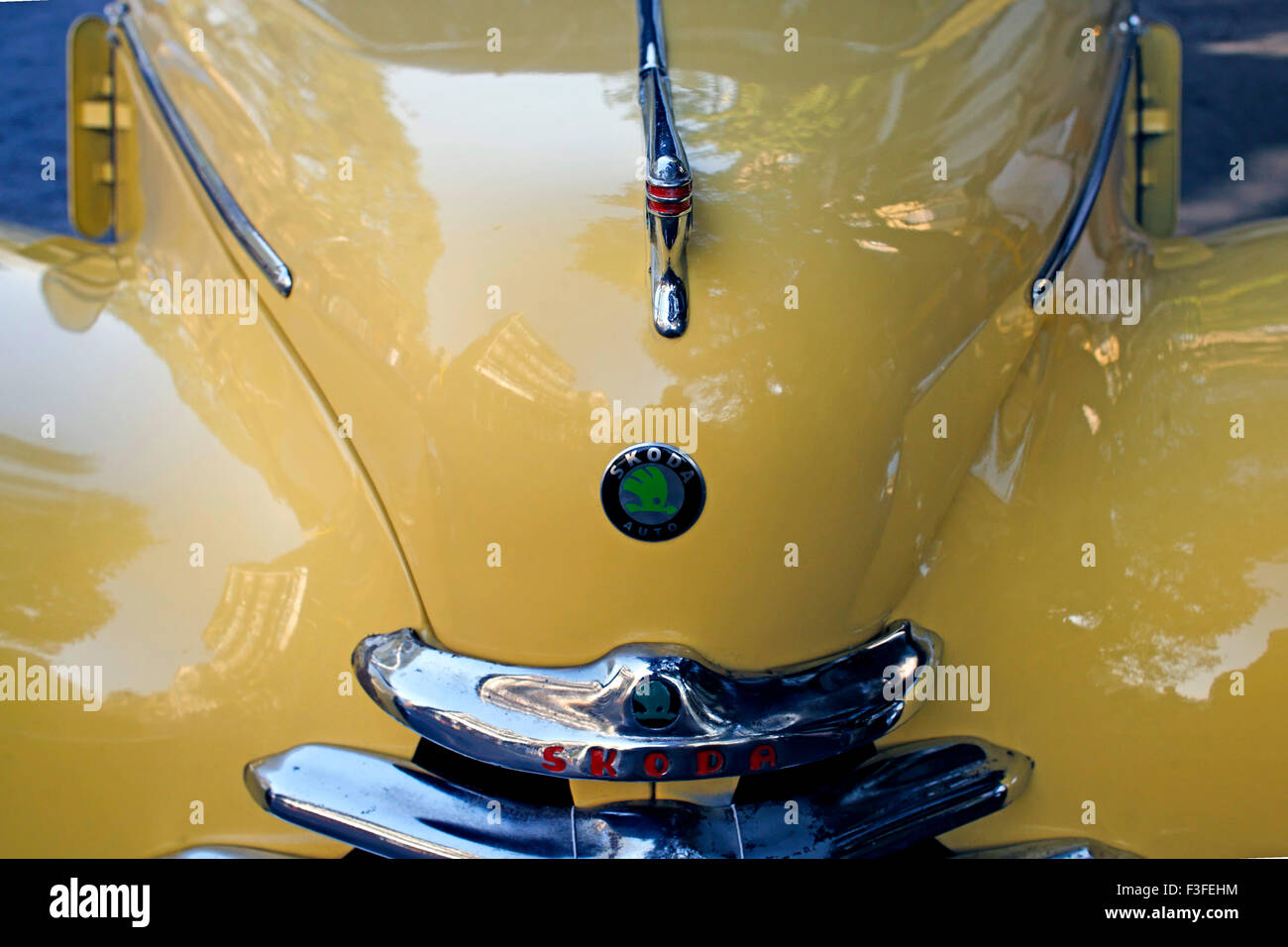 Motorhaube Oldtimer Skoda Stockfoto