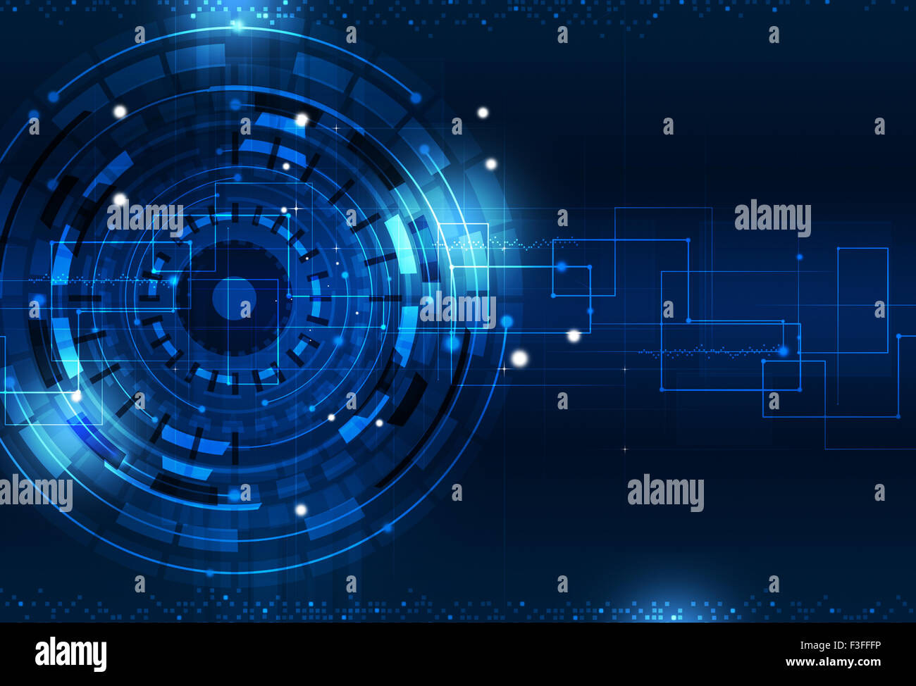digitalen Welt des betriebswirtschaftlichen Informationen blaue abstrakte Hintergrund Stockfoto
