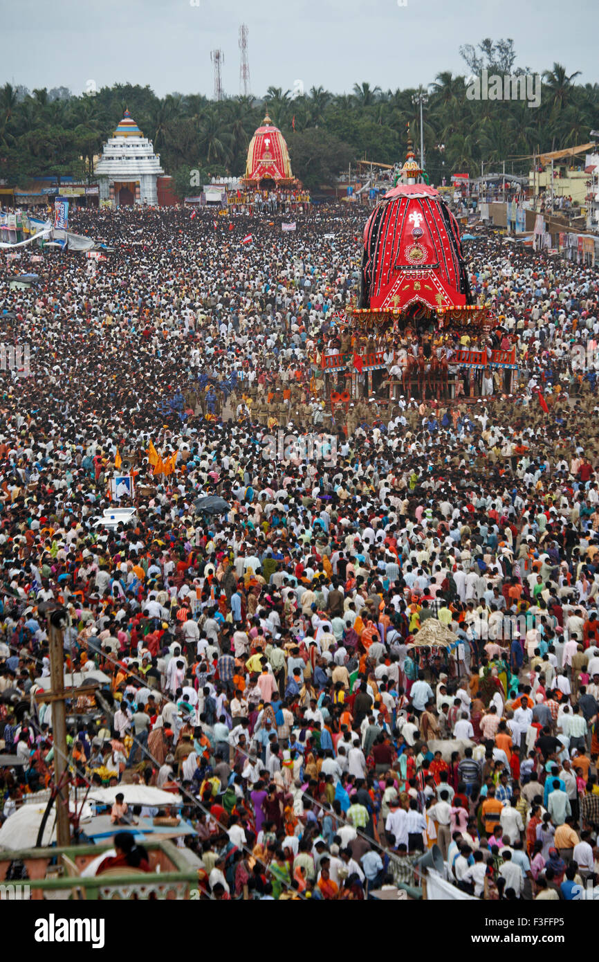 Rath Yatra oder Cart Festival von Jagannath; Puri; Orissa; Indien Stockfoto Rath Yatra oder Cart Festival von Jagannath; Puri; Orissa; Indien Stockfoto