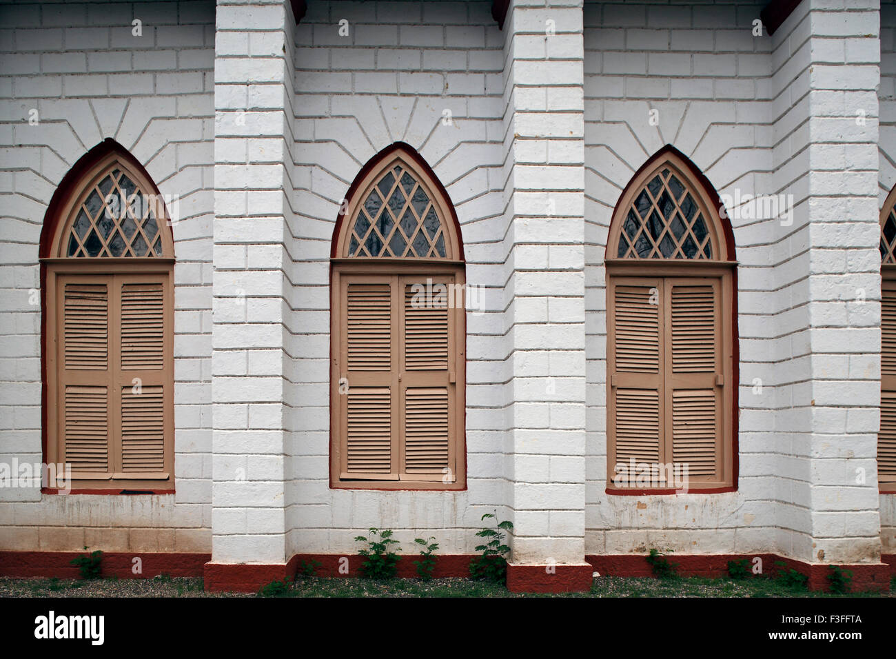 Alten Kirchenfenster Erbe; Ahmednagar; Maharashtra; Indien Stockfoto