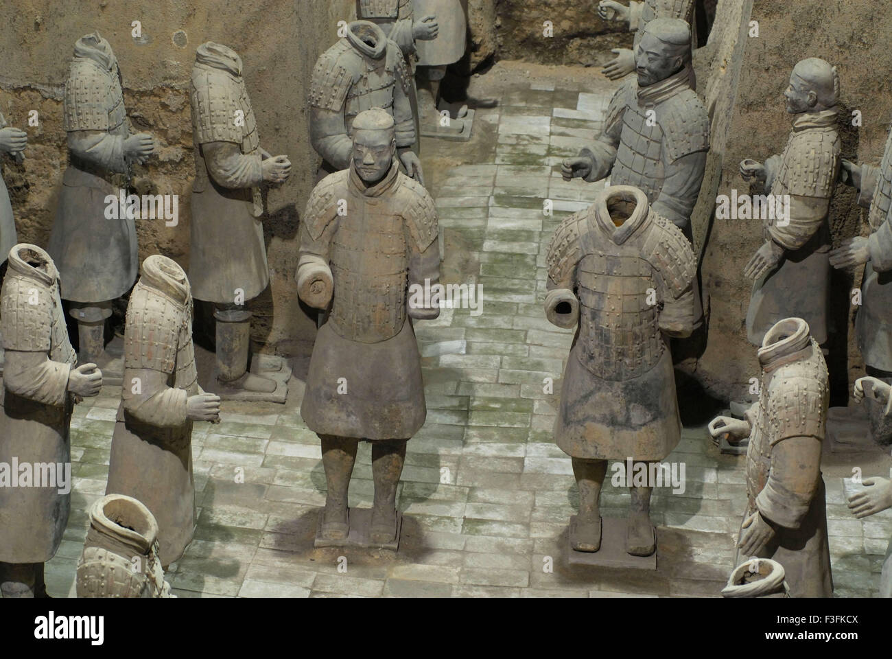 Statuen von Terrakotta-Krieger in Grube 3; Terrakotta-Armee; Qin-Dynastie; Xian; China Stockfoto