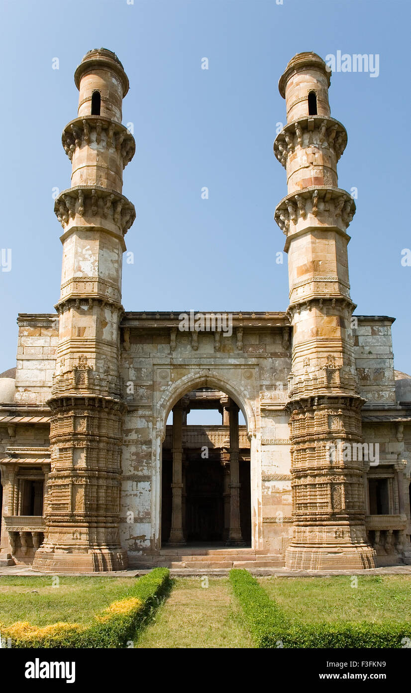 UNESCO-Welterbe Champaner Pavagadh; Kevada Masjid von Mahmud Begdas Umrao gebaut; Champaner; Panchmahals Stockfoto