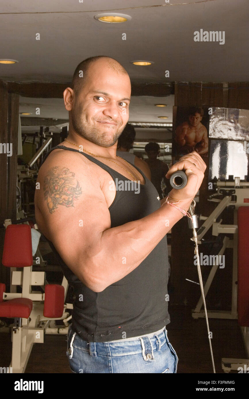 Fitnesstrainer Satya, Satyajit Chaurasia, Indien, Asien Stockfoto