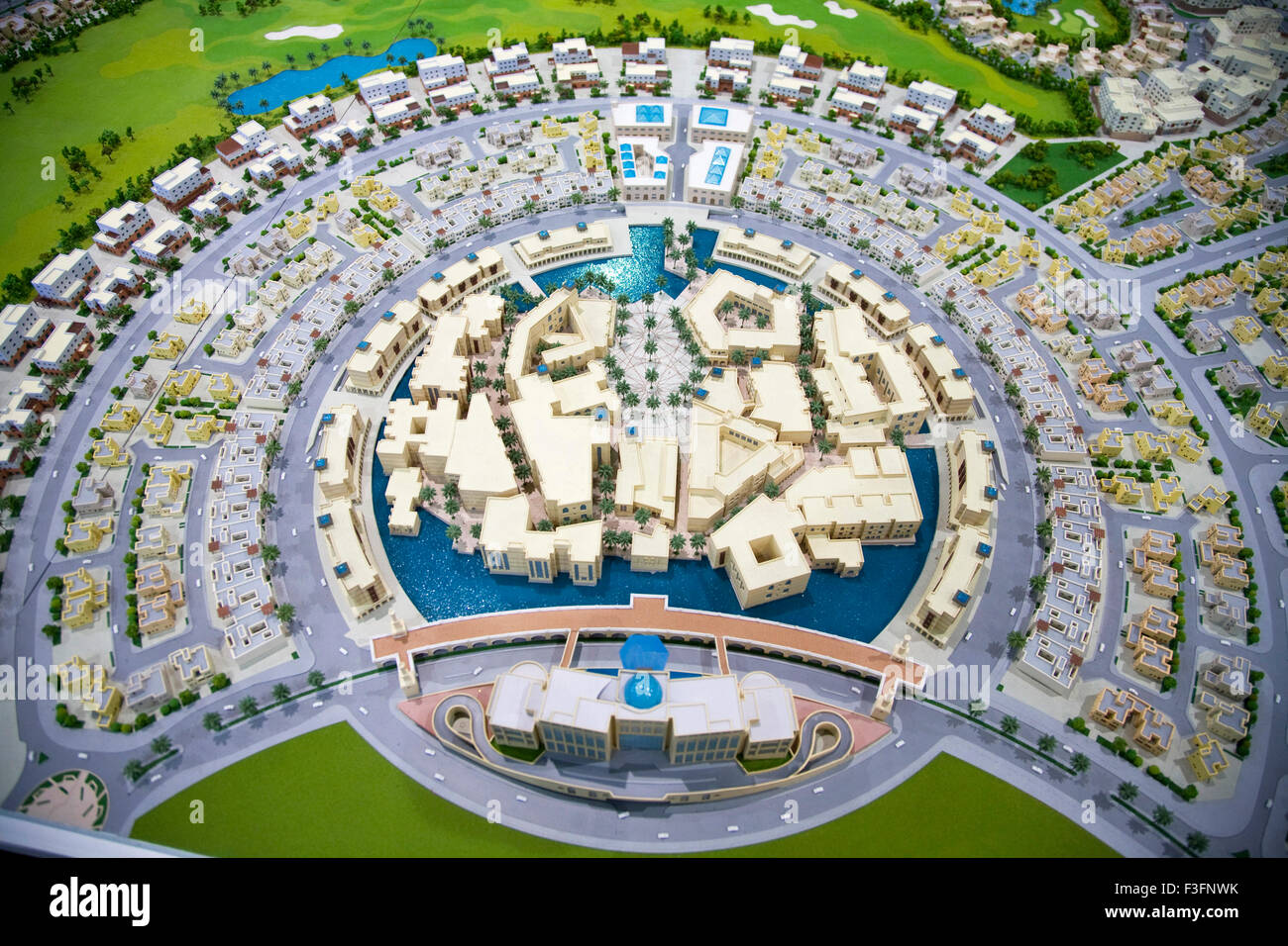Global Village Dubai Eigenschaft Modell Look like Grafik-Muster Stockfoto
