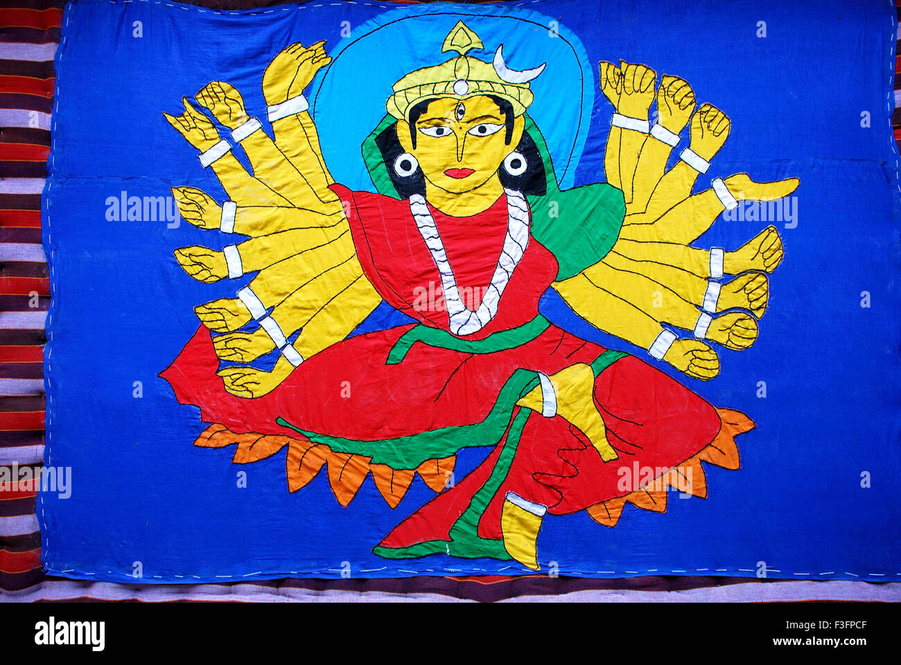 Applique Arbeit von Durga Stockfoto