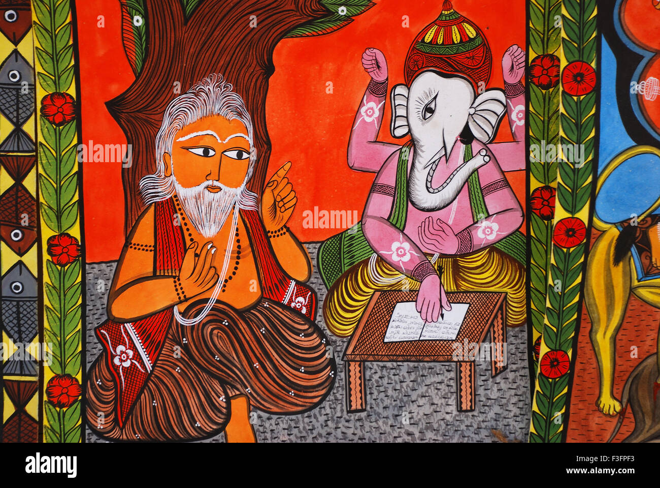 Scroll-Fresko von Bengal Stockfoto