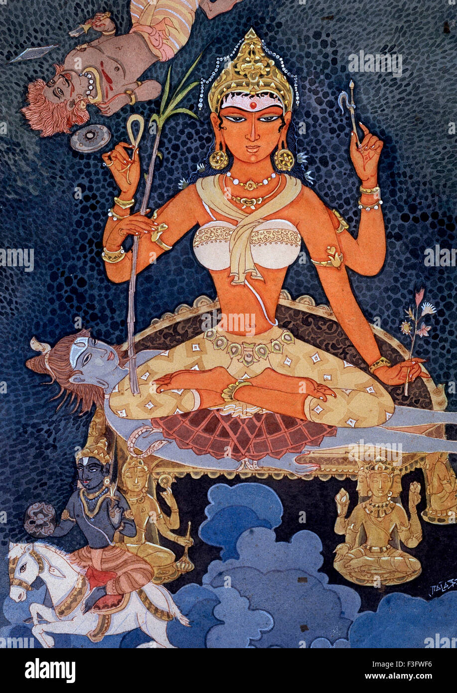 Hinduismus hindukunst himalaya Religion Spiritualität Göttin tara kali shakti shiva Asura Tod kosmisches Indien Stockfoto