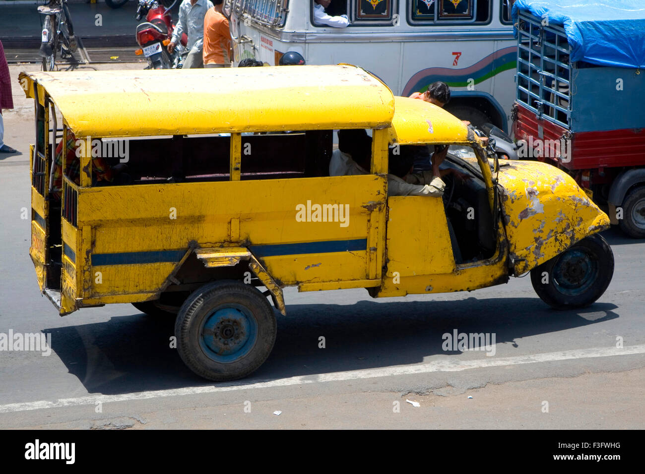 Dreirad Oldtimer in Bhopal; Madhya Pradesh; Indien Stockfoto
