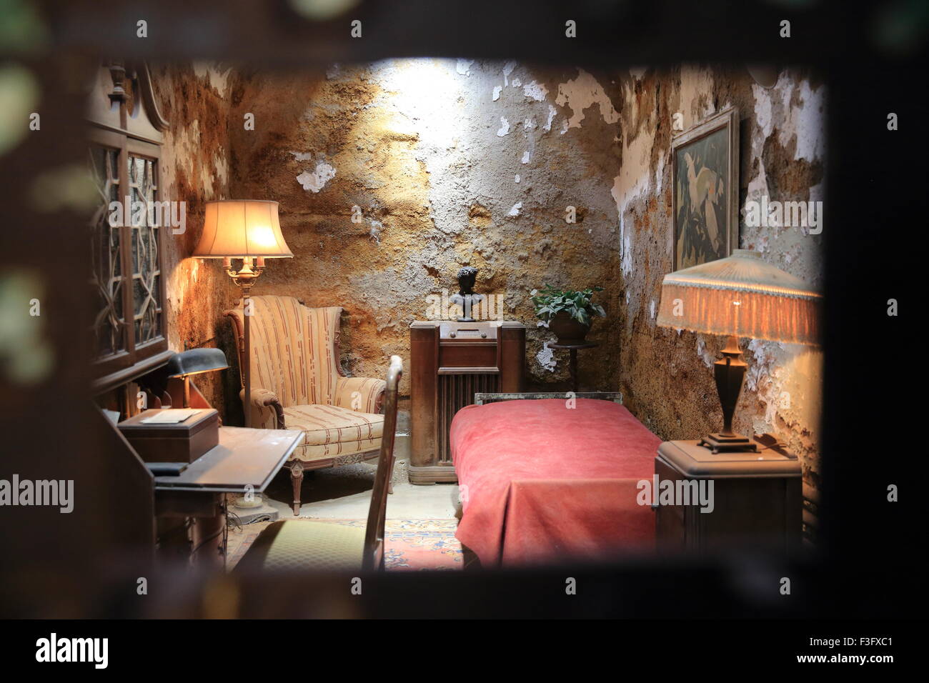 Der Gangster Al Capone "Luxus" Zelle, in der Eastern State Penitentiary in Philadelphia, Pennsylvania Stockfoto