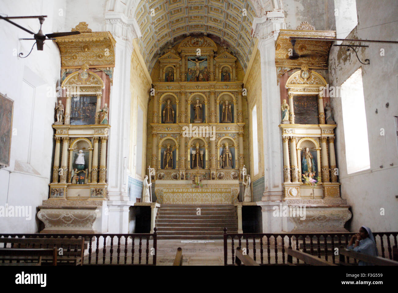 Kirche und das Kloster von Santa Monica; 1627 N.Chr. erbaut; UNESCO-Weltkulturerbe; Old Goa; Velha Goa; Indien Stockfoto