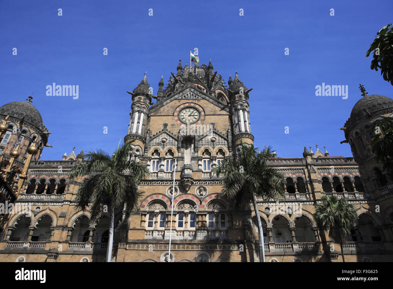 Chhatrapati Shivaji Terminus (ehemals Victoria Terminus) viktorianischen Neugotik Railway Station Bombay Mumbai Maharashtra Stockfoto